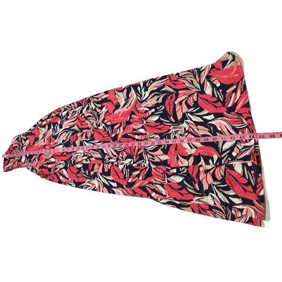 Catherine's Women's 3X Sleeveless Tank Midi Dress Pink Navy Blue Tropical Leaves - Picture 6 of 6